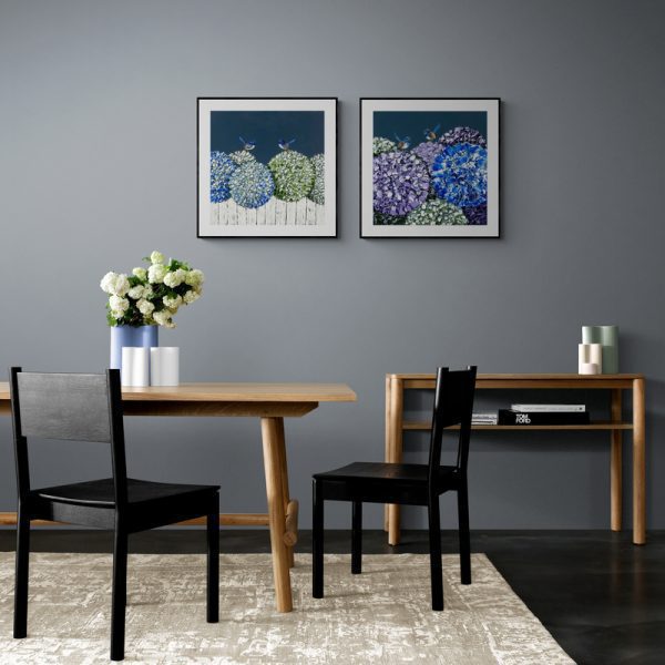 love birds and purple love prints by Felicia Aroney