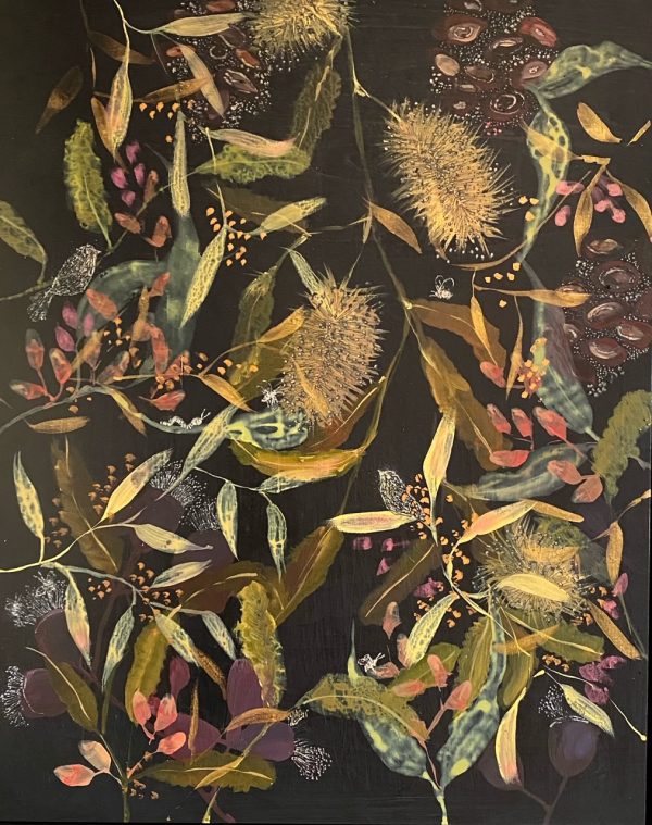 The artists garden at midnight by Julianne Allcorn