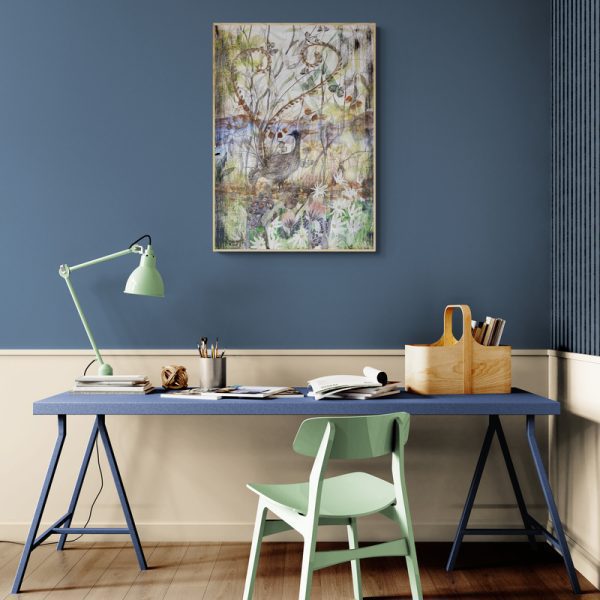 Lyrebird song fills the misty valley artwork by Julianne Ross Allcorn