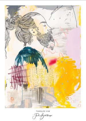 Tangled Him Poster by Julie Bidstrup