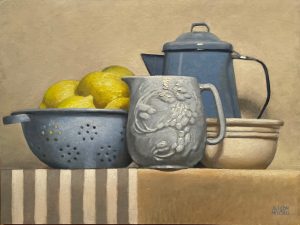 Skandi kitchenware painting by Alison Mitchell