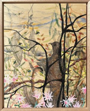 A gift midst flannel flowers painting by Julianne Ross Allcorn