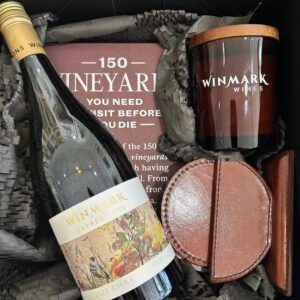 Winmark Gift Box 2 includes 150 Vineyards book, Candle, Leather Coasters and 1 x Winmark Expressions 2022