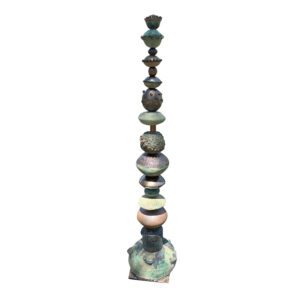 Bouddi Totem 1 sculpture available at Winmark Art Gallery Jules Irving $3400