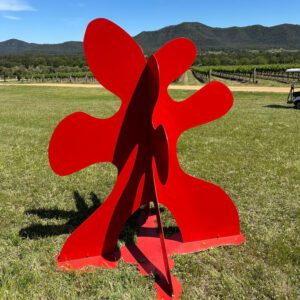 Sentinel Sculpture by Stephen Coburn on site at Winmark Wines, Hunter Valley. Available for sale $20,000