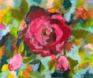 "Angel Face" painting by Patricia Cooke currently at Winmark Wines Art Gallery