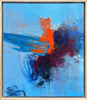 Abstract painting "Bright" by Charles Hebert, currently exhibited at Winmark Wines Art Gallery