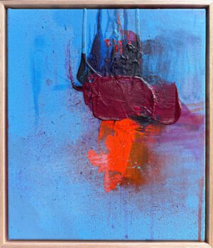 Abstract painting "Seamless" by Charles Hebert, currently exhibited at Winmark Wines Art Gallery
