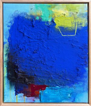 Abstract painting "Warmth" by Charles Hebert, currently exhibited at Winmark Wines Art Gallery