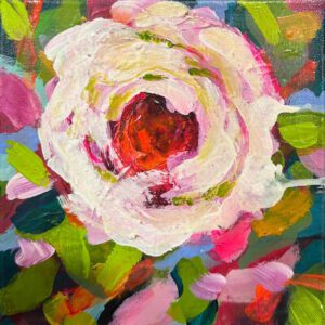 "Cutie Pie I" painting by Patricia Cooke currently at Winmark Wines Art Gallery