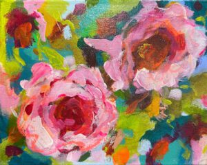 "Dainty Dotties" painting by Patricia Cooke currently at Winmark Wines Art Gallery