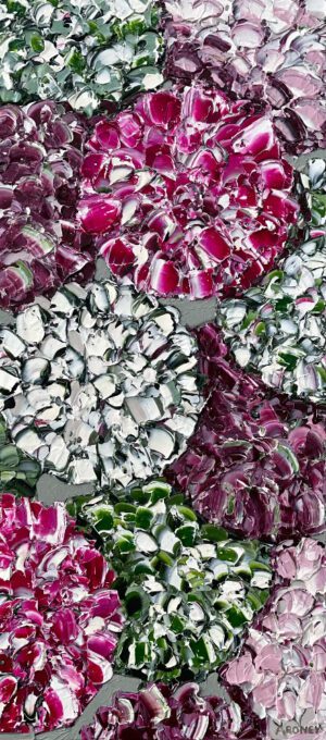 Pink Hydrangea Wall Painting by Felicia Aroney