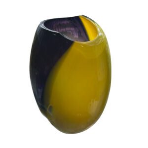 Glass Blown Sculpture #164 Tulippa yellow-purple by Keith Rowe