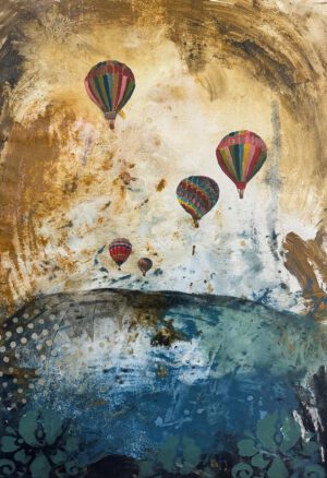 Balloons Camilla Blachmann 95x65cm oil on canvas $3000