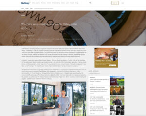 Article from Hallidays on Single Vineyard Reserve Wine