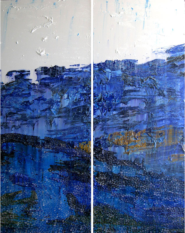 VERY BLUE MOUNTAINS 152 x 120cm (diptych)