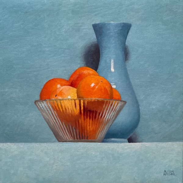Persimmons & Turquoise Vase Alison Mitchell