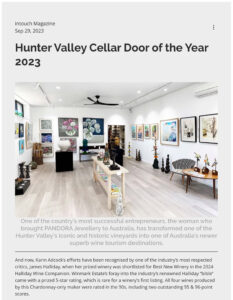 In touch article about Winmark Wines winning Cellar Door of the Year