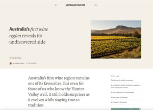 Australian traveller article