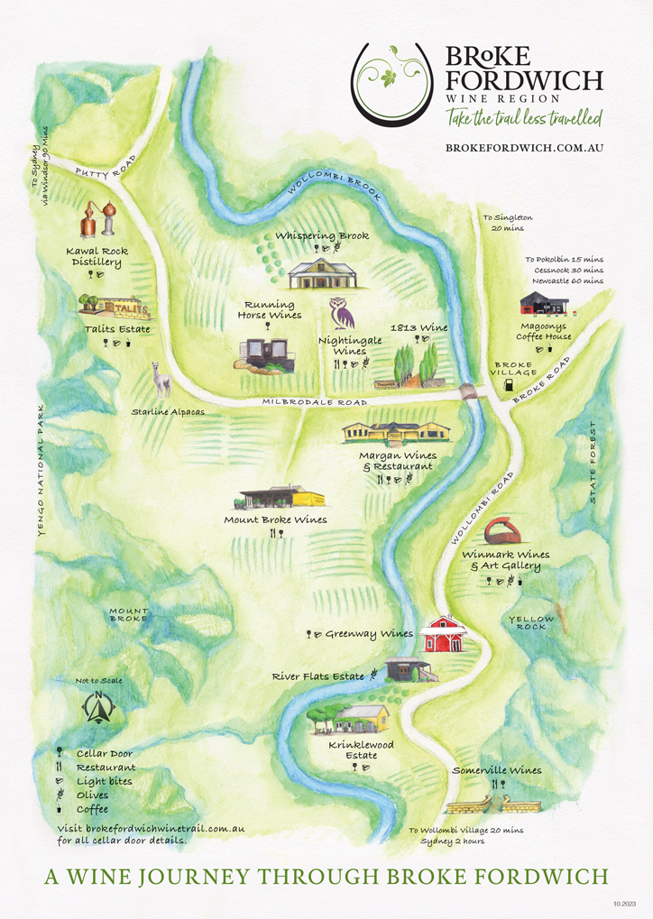 Broke Fordwich Wine Trail illustrated map