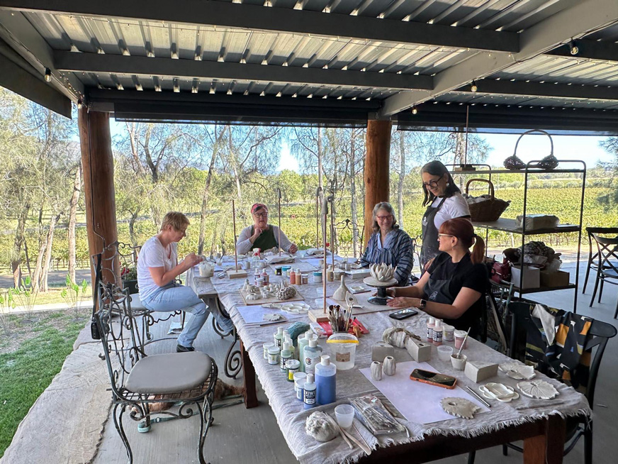 Ladies at Lisa Hölzl Totem workshop at Winmark Wines