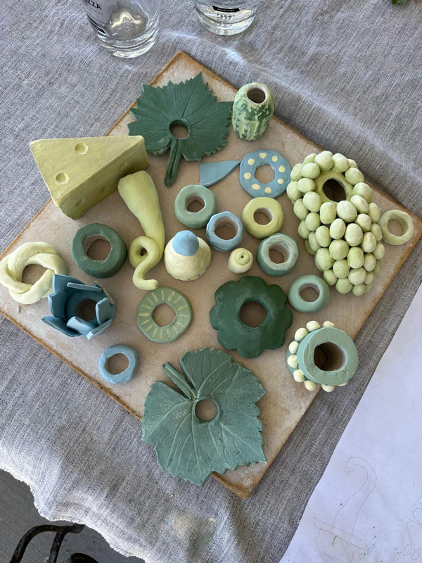 Ceramic items ready to be assembled at Lisa Hölzl Totem workshop at Winmark Wines