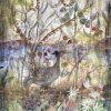 Lyrebird song fills the misty valley artwork by Julianne Ross Allcorn