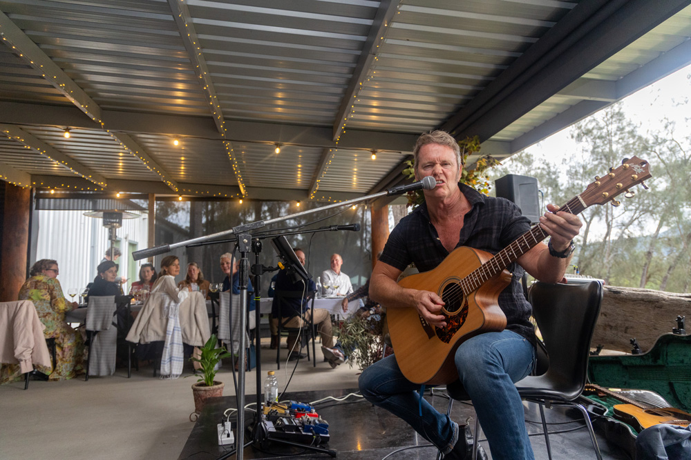 Craig McLachlan performing at Winmark Wines Chardonnay Lunch 2024