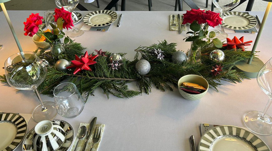 Christmas decorations at High tea at Winmark Wines