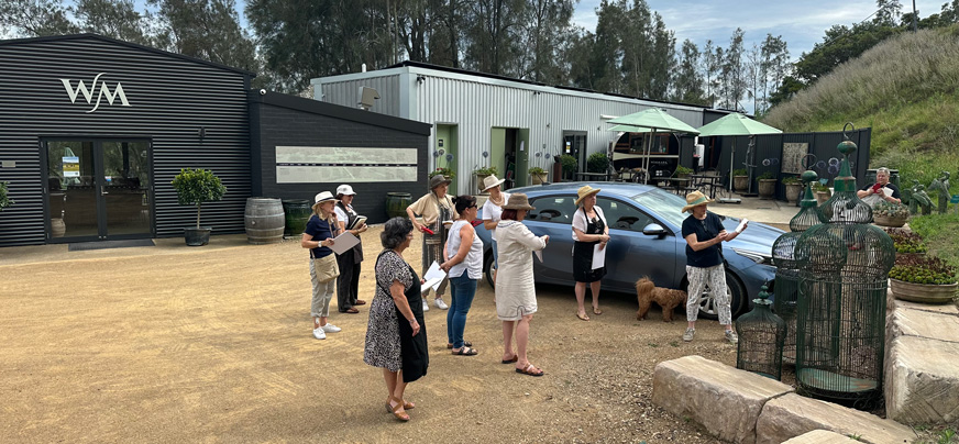 People doing an art workshop at Winmark Wines