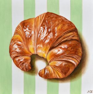 Painting "Croissant" by Natasha Junmanee, currently exhibiting at Winmark Wines
