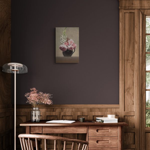 Hollyhock and Roses painting by Alison Mitchell