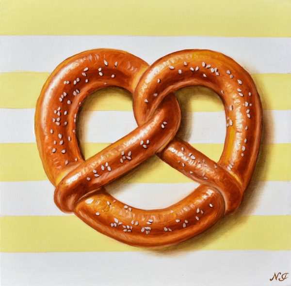 Painting "Pretzel" by Natasha Junmanee, currently exhibiting at Winmark Wines