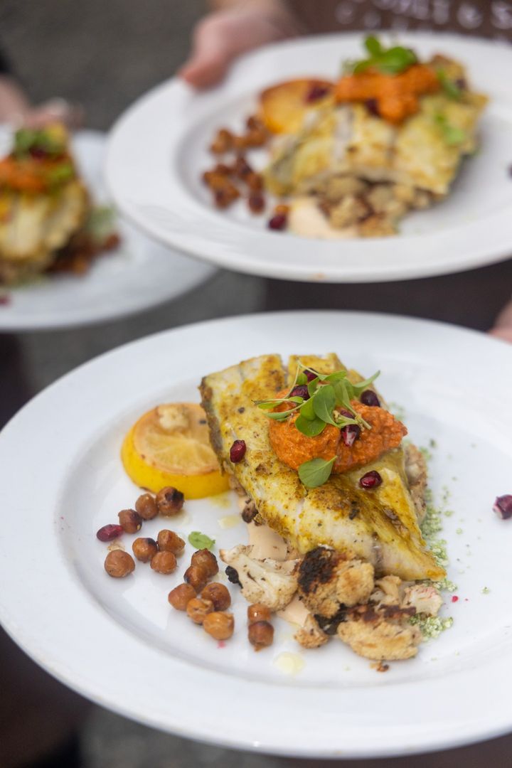 Plates of food by Sea salt & Sage catering at Winmark Wines events