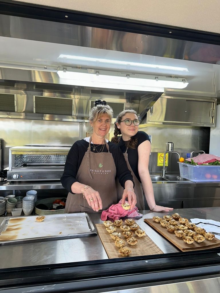 Plates of food by Sea and salt catering at Winmark Wines events