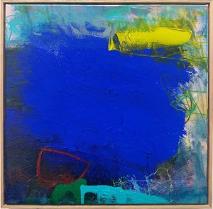 "Shoreline" abstract painting by Charles Hebert, currently exhibited at Winmark Art Gallery