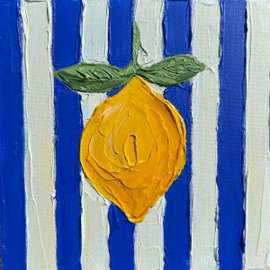 "Zest and Stripes" painting by Guzaliya Xavier, currently exhibiting at Winmark Art Gallery