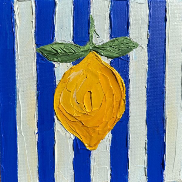 "Zest and Stripes" painting by Guzaliya Xavier, currently exhibiting at Winmark Art Gallery