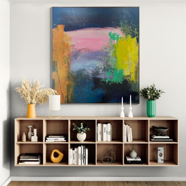 "Uplift" abstract painting by Charles Hebert, currently exhibited at Winmark Art Gallery