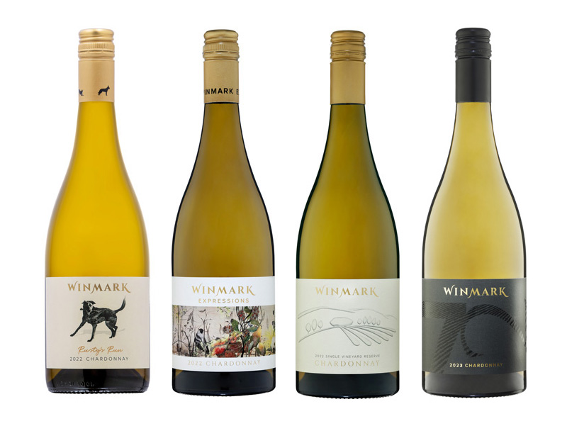 The four chardonnays at Winmark Wines available through Rock Club and online