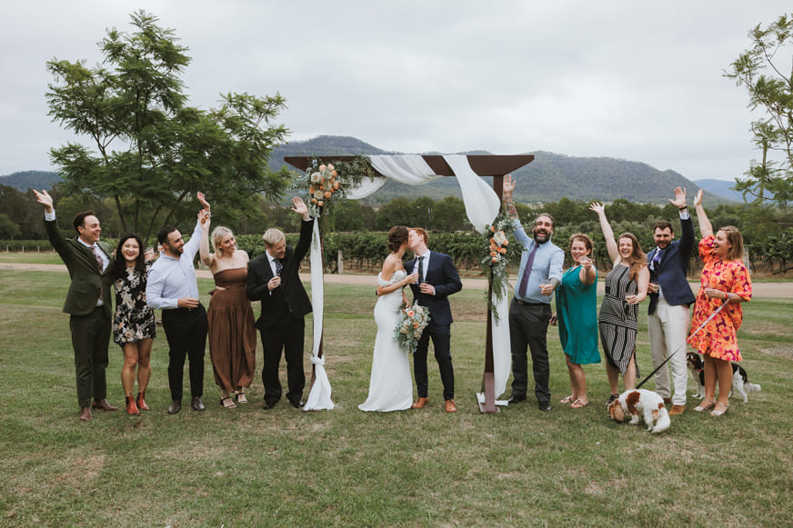 Couple being married at Winmark Wines