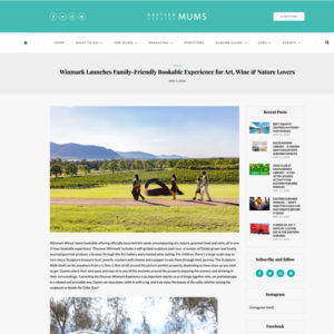 Media article from Eastern Suburbs Mums about Winmark Wines, Broke, Hunter Valley